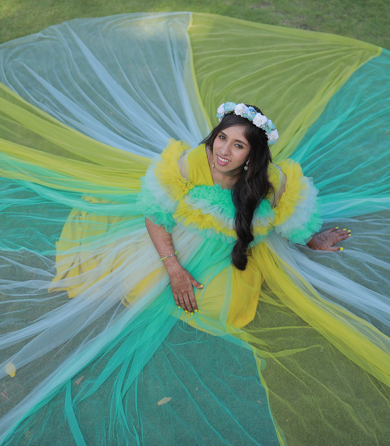 Multicolor Netted Gown 1