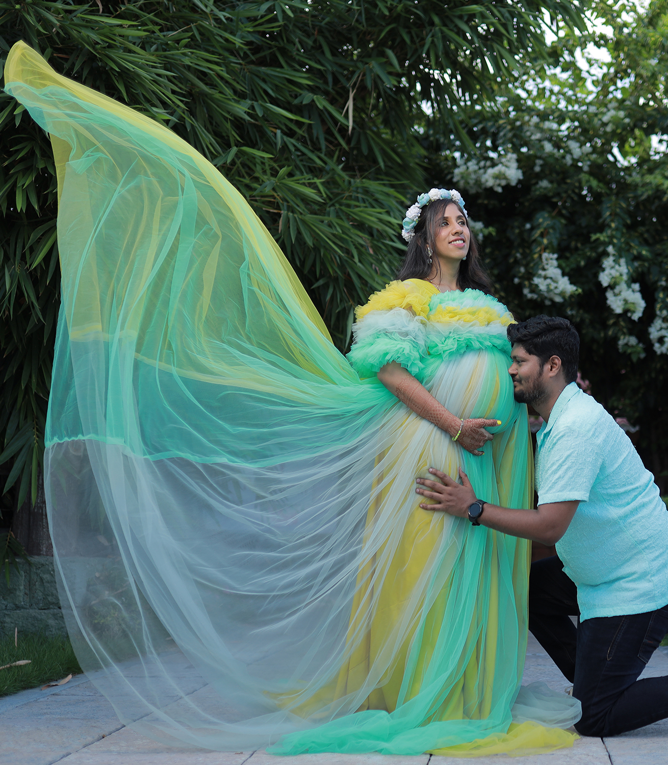 Multicolor Netted Gown 2