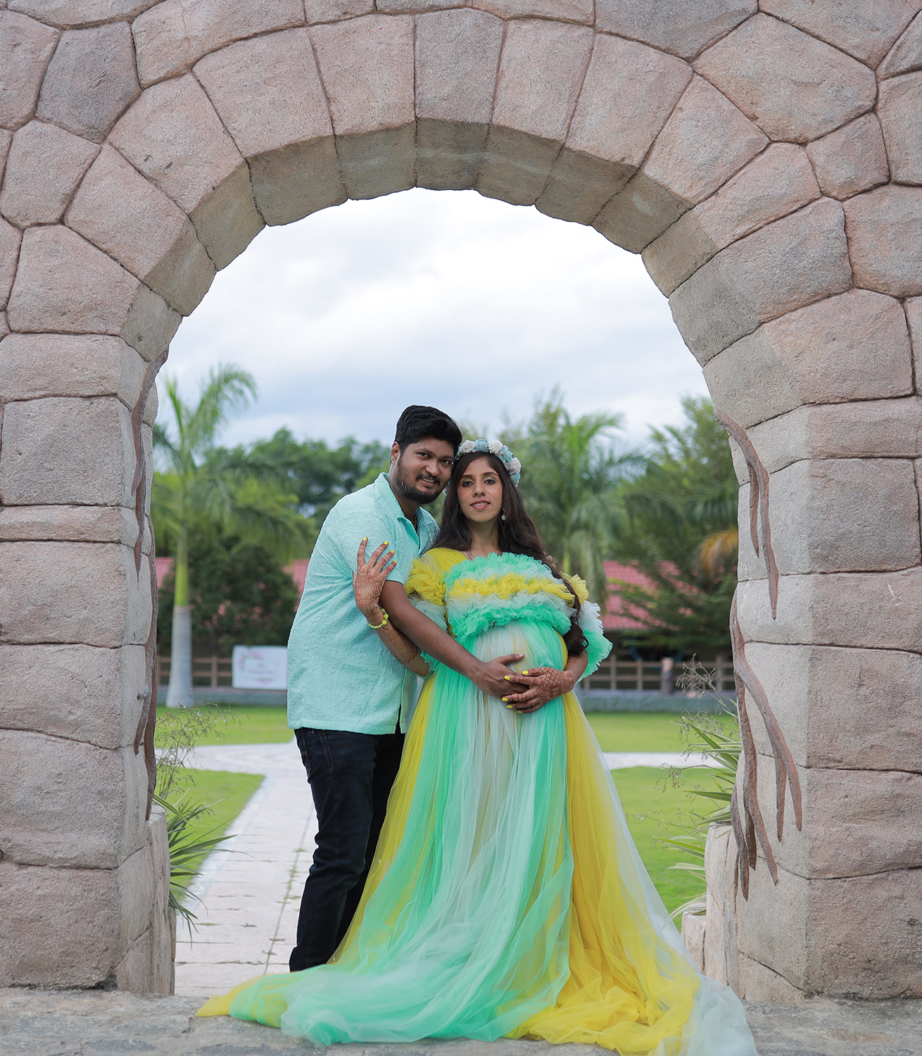 Multicolor Netted Gown 3