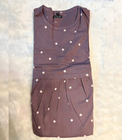 Minimal, comfy, and cute — this mauve polka dot lounge dress is your perfect everyday wear for relaxing in effortless style.