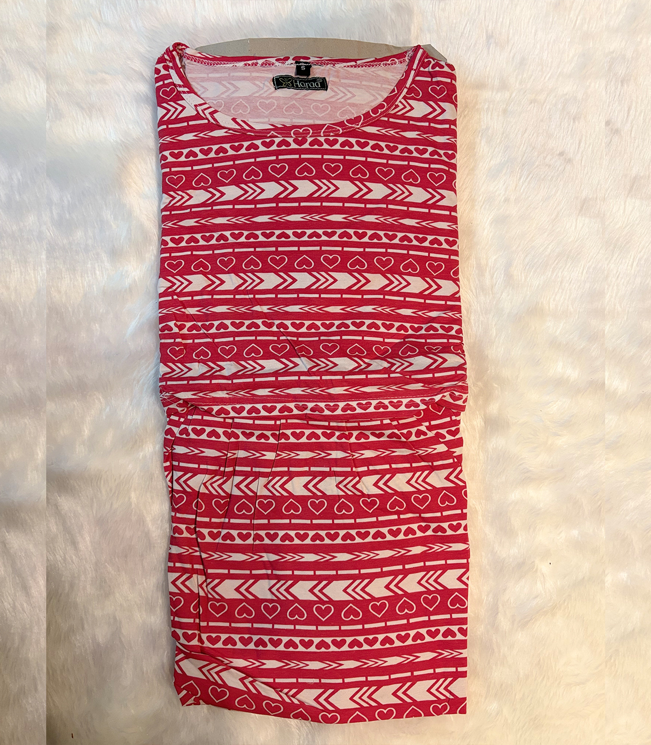 Tribal Love Lounge Dress Vibrant and comfy! This red tribal-heart lounge dress combines bold style with soft comfort—perfect for playful relaxation or gifting.