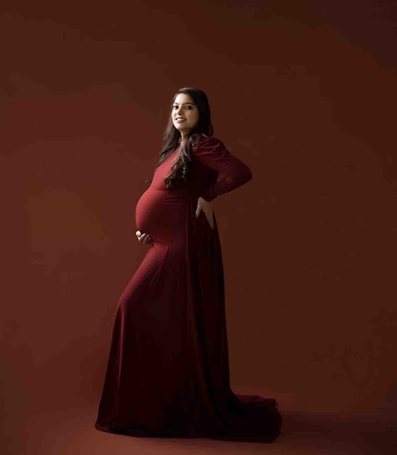 Maroon Long Tail Gown 1
