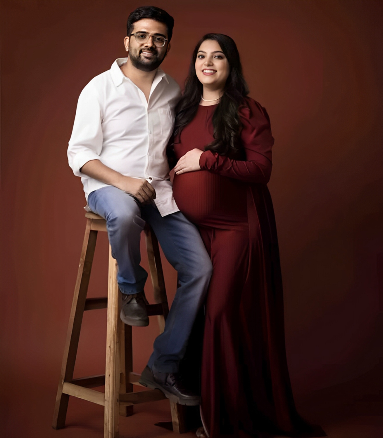 Maroon Long Tail Gown 2