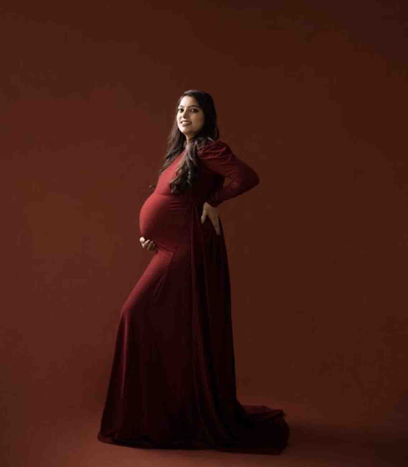 Maroon Long Tail Gown 4