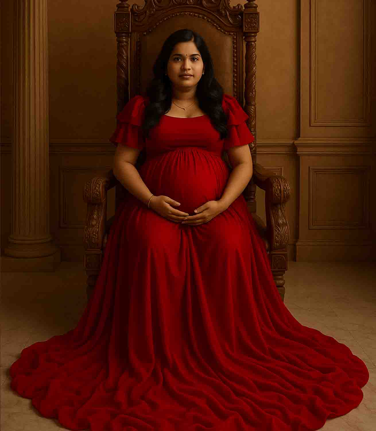 Red Long Tail Gown 3